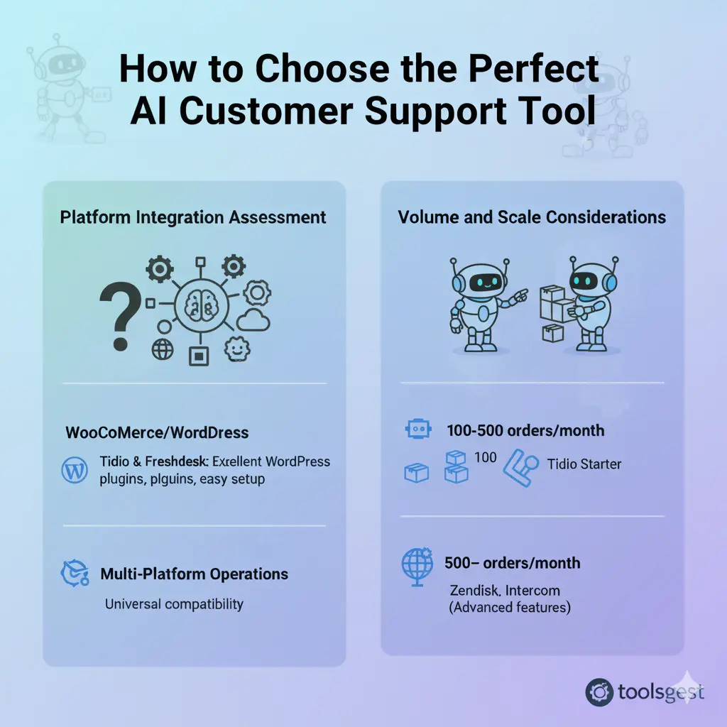 infographic image to represent How to Choose the Perfect AI Customer Support Tool