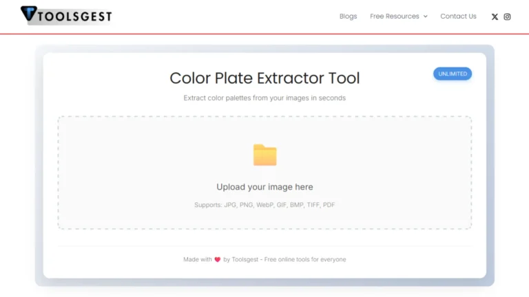 Color Pallete Extractor tool by Toolsgest