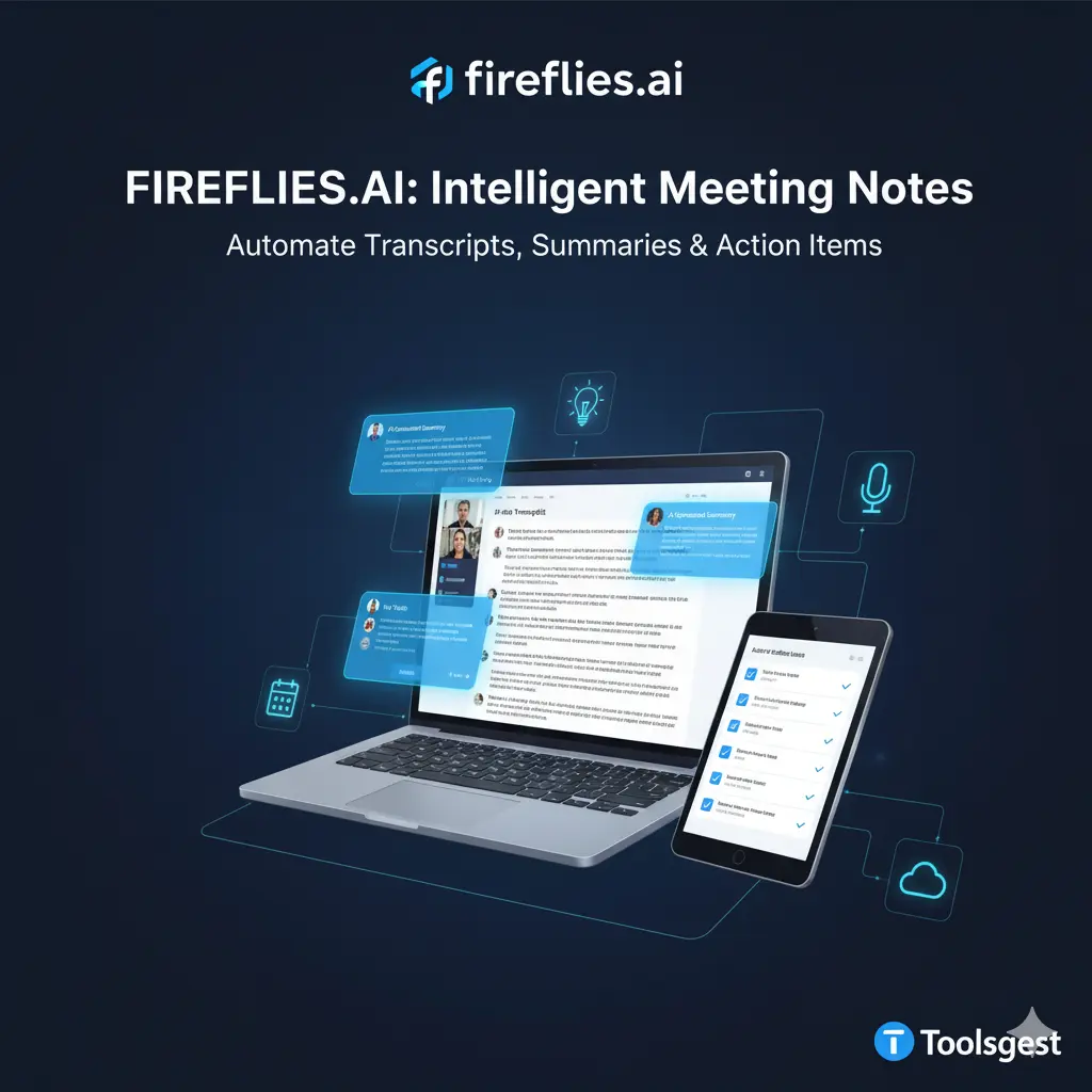 Infographic image for Fireflies.ai Tool by Toolsgest 