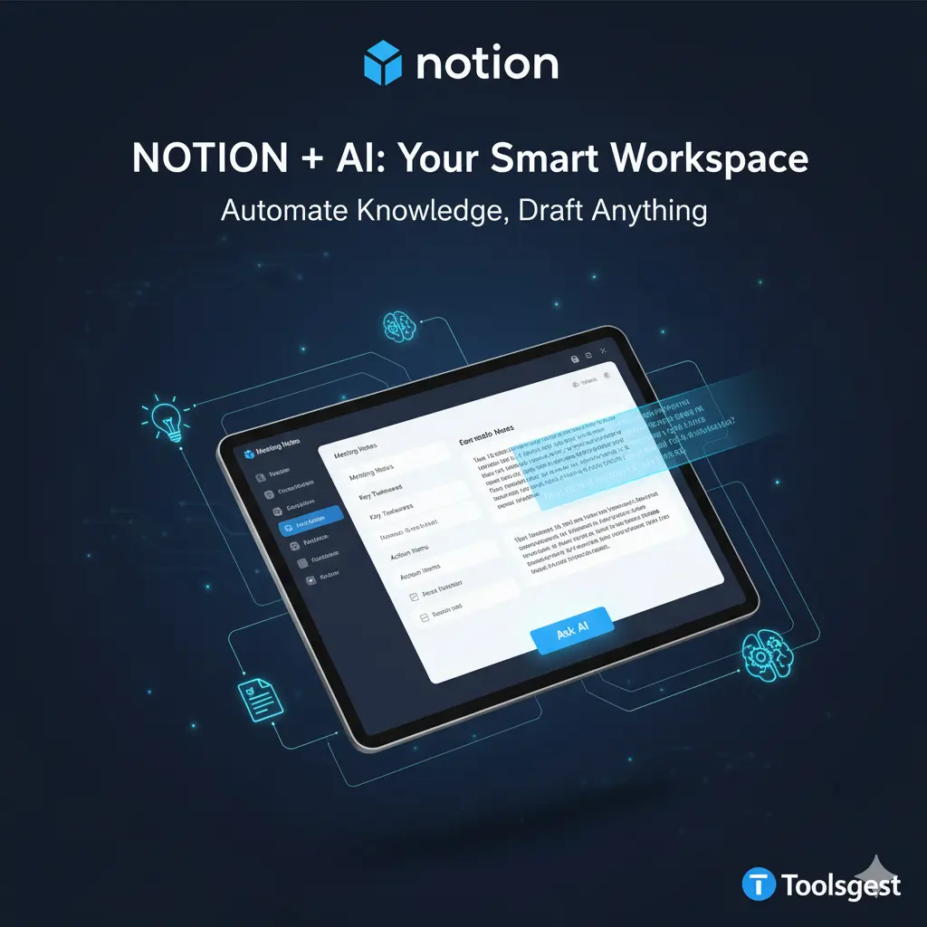Infographic image for Notion AI Tool by Toolsgest 