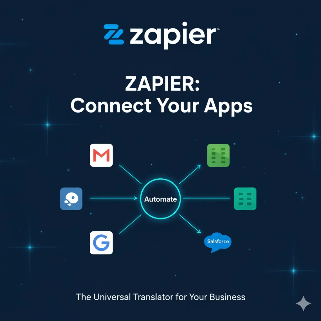 Infographic image for Zapier AI Tool by Toolsgest 