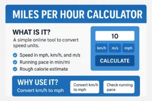 Infographic image for Miles Per Hour Calculator by Toolsgest