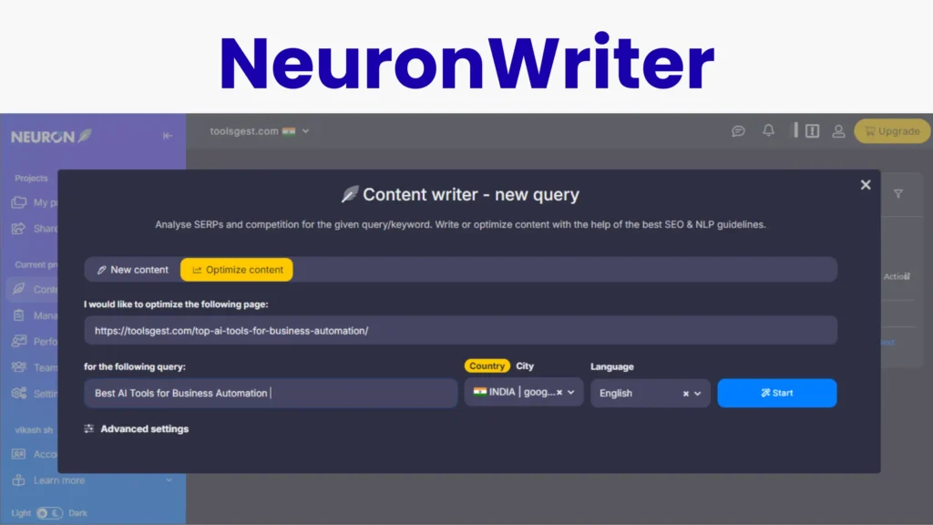 NeuronWriter Review Image 