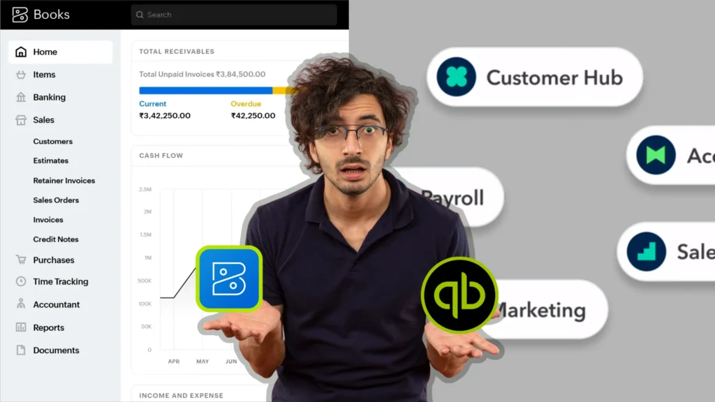 Featured image for Zoho Books vs QuickBooks Comparison