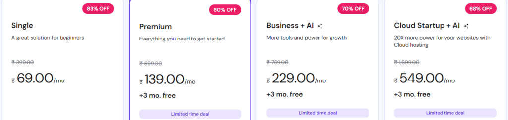 Wordpress Hosting Plans by Hostinger 