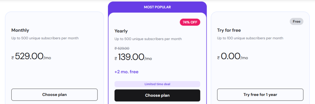E Mail plans by Hostinger 