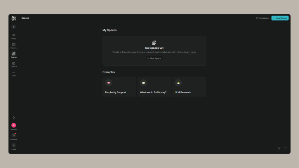 Perplexity Space Ai Interface