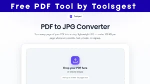 Featured Image to Show How Pdf to Jpg Tool's Preview Made by Toolsgest | Vikas Sharma